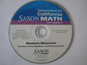 (image for) California Saxon Math Intermediate 4 Lessons Investigations (CD)