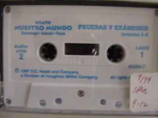 (image for) Nuestro Mundo Pruebas y examenes Unidades 5-6 (Cassette)