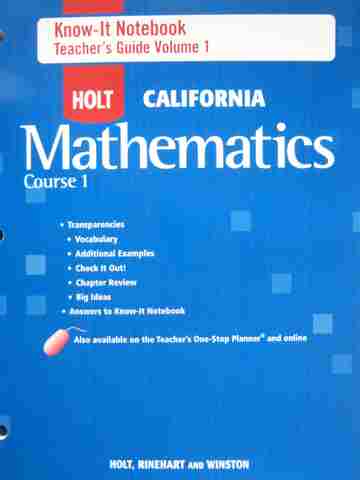 (image for) California Mathematics Course 1 Know-It Notebook TG 1 (TE)(P)