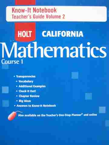 (image for) California Mathematics Course 1 Know-It Notebook TG 2 (TE)(P)