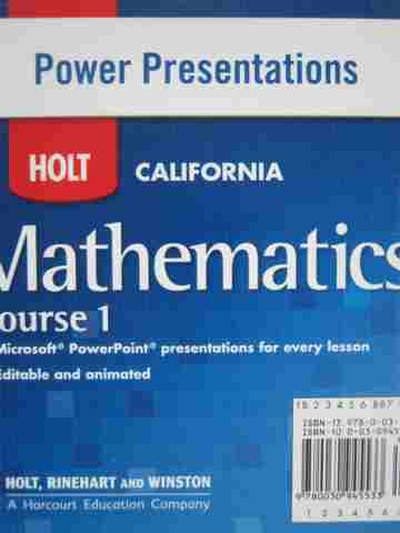 (image for) California Mathematics Course 1 Power Presentations (CA)(CD)