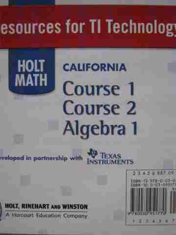 (image for) California Mathematics Resources for TI Technology (CD)