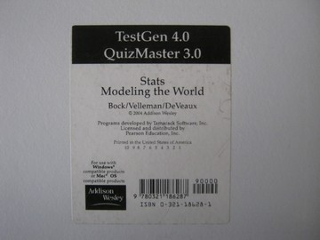 (image for) Stats Modeling the World TestGen 4.0 QuizMaster 3.0 (Pk)