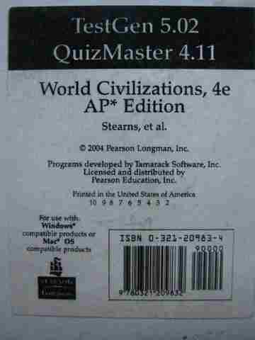 (image for) World Civilizations 4th Edition AP TestGen 5.02 QuizMaster (CD)