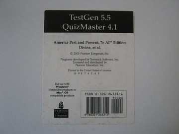 (image for) America Past & Present 7e TestGen 5.5 QuizMaster 4.1 (PK)