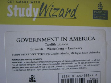 (image for) Government In America 12th Edition StudyWizard (CD)