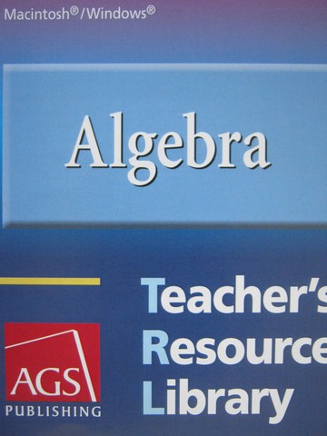 (image for) AGS Algebra Teacher's Resource Library (TE)(CD)
