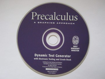 (image for) Precalculus A Graphing Approach Dynamic Test Generator (CD)