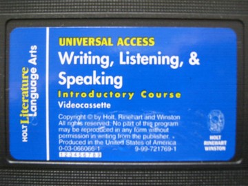 (image for) Holt Literature & Language Arts Intro Writing, Listening (VHS)