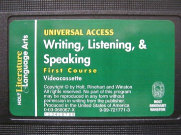 (image for) Holt Literature & Language Arts 1st Cr Writing Listening (VHS)