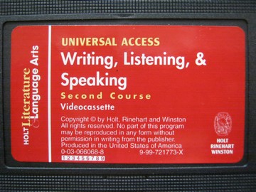 (image for) Holt Literature & Language Arts 2nd Cr Writing Listening (VHS)