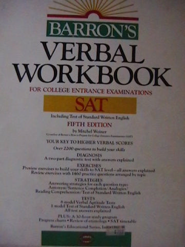 (image for) Barron's Verbal Workbook for SAT 5e (P) by Mitchel Weiner