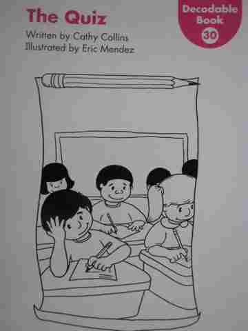(image for) Kindergarten Decodable Book 30 The Quiz (P) by Cathy Collins