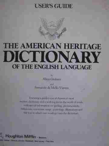(image for) American Heritage Dictionary of the English Language User's Guide (P) by Graham,