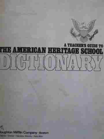 (image for) American Heritage School Dictionary Teacher's Guide (TE)(P)
