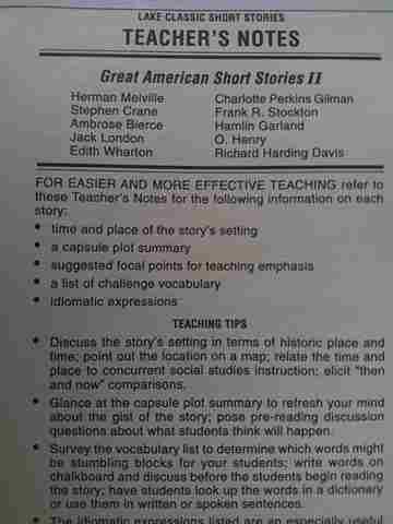 (image for) Great American Short Stories 2 Teacher's Notes (TE)(P)