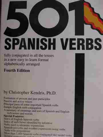 (image for) 501 Spanish Verbs 4e (P) by Christopher Kendris