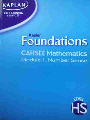 (image for) Foundations CAHSEE Mathematics Module 1 Number Sense (CA)(P)