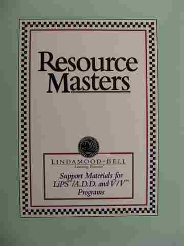 (image for) Lindamood Bell Learning Processes Resource Masters (Wiro)