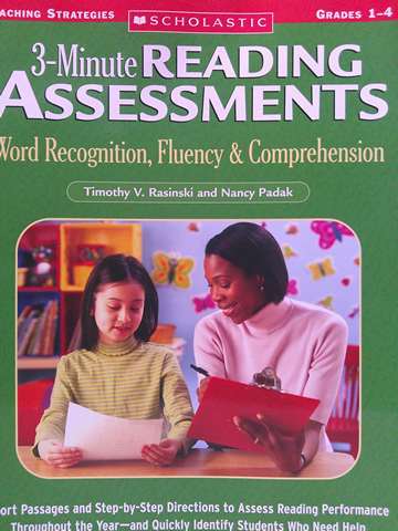(image for) 3-Minute Reading Assessments Word Recognition Fluency & Comprehension Grades 1-4 (P) by Rasinski & Padak
