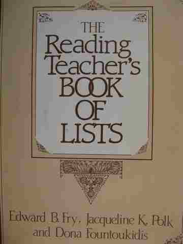 (image for) Reading Teacher's Book of Lists (P) by Edward B Fry, Jacqueline K Polk & Dona Fountoukidis