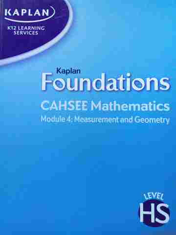 (image for) Foundations CAHSEE Mathematics Module 4 Measurement (CA)(P)