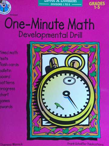 (image for) One-Minute Math Developmental Drill Level A Division Divisors 1 to 5 Grades 1-5 (P) by Theresa Warnick