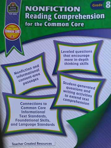 (image for) Nonfiction Reading Comprehension for the Common Core Grade 8 (P) by Heather Wolpert-Gawron