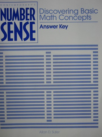 (image for) Number Sense Answer Key (P) by Allan D. Suter