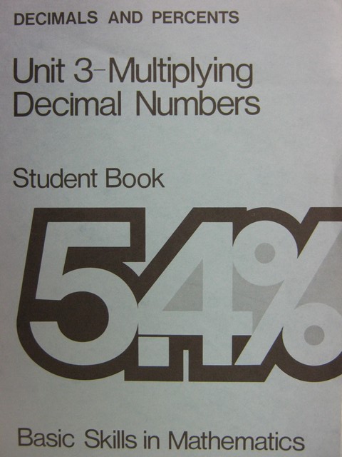 (image for) Basic Skills in Mathematics Decimals & Percents Unit 3 (P)
