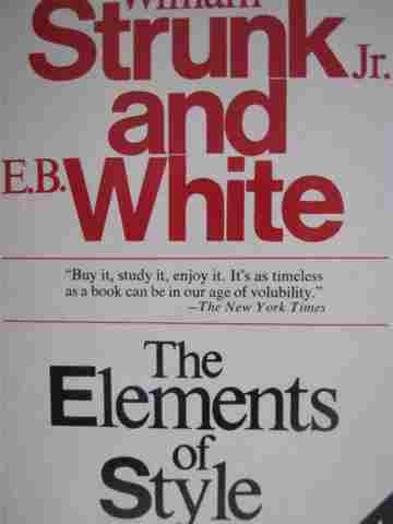 (image for) Elements of Style 3rd Edition (P) by Strunk, Jr. & White