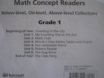 (image for) California HSP Math 1 Math Concept Readers (CA)(Pk)