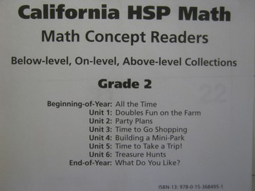 (image for) California HSP Math 2 Math Concept Readers (CA)(Pk)