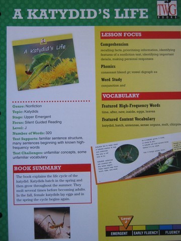 (image for) TWiG Books A Katydid's Life Instruction Guide (TE)(P)
