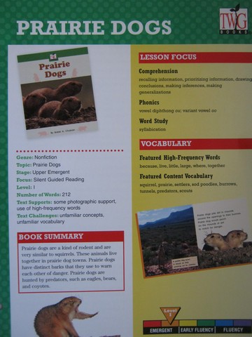 (image for) TWiG Books Prairie Dogs Instruction Guide (TE)(P)