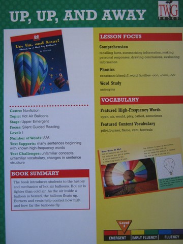 (image for) TWiG Books Up Up & Away! Instruction Guide (TE)(P) - Click Image to Close