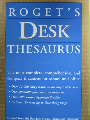(image for) Roget's Desk Thesaurus (H) by Joyce O'Conner & Enid Pearsons