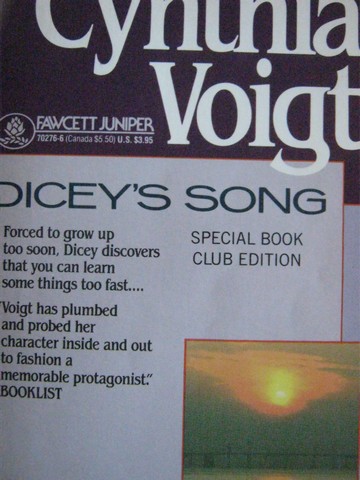 (image for) Dicey's Song Special Book Club Edition (P) by Cynthia Voigt - Click Image to Close