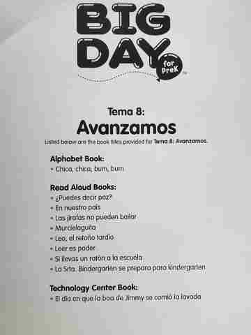 (image for) Big Day for PreK Tema 8 Reading Pack (Pk)