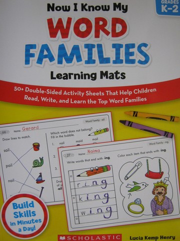 (image for) Now I Know My Word Families Learning Mats Grades K-2 (P)