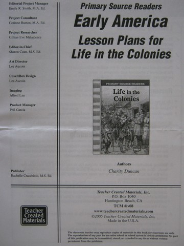 (image for) Primary Source Readers Early America Life in the Colonies LP (P)