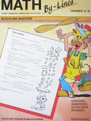 (image for) Math by-Lines Blackline Masters Grades 5-6 (P) by Greenes,
