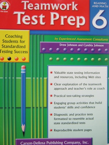 (image for) Teamwork Test Prep Reading & Math Grade 6 (P) by Johnson