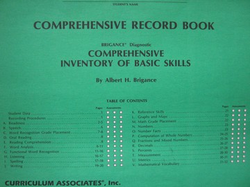 (image for) Inventory of Basic Skills Comprehensive Record Book (P)