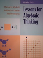 (image for) Lessons for Algebraic Thinking Grades 3-5 (P) by Wickett,