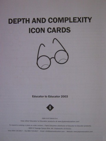 (image for) Depth & Complexity Icon Cards (Pk)