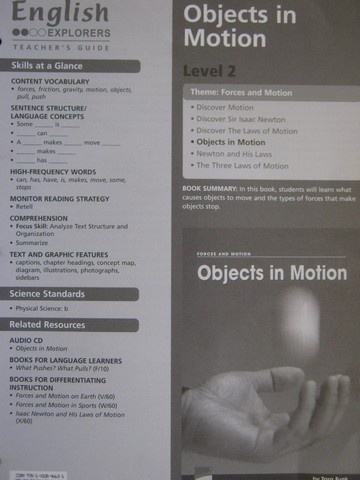 (image for) English Explorers Objects in Motion TG (TE)(P) by Tara Funk