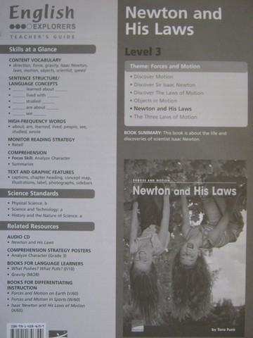 (image for) English Explorers Newton & His Laws TG (TE)(P) by Funk
