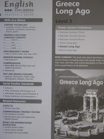 (image for) English Explorers Greece Long Ago TG (TE)(P) by Michael Ryall
