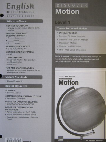 (image for) English Explorers Discover Motion TG (TE)(P) by Barbara Brannon